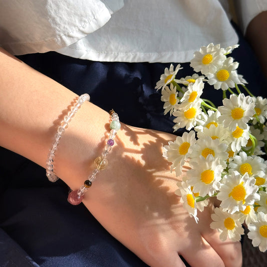 Juicy Candy: Clear Quartz with Multi Gem Stone Bracelet