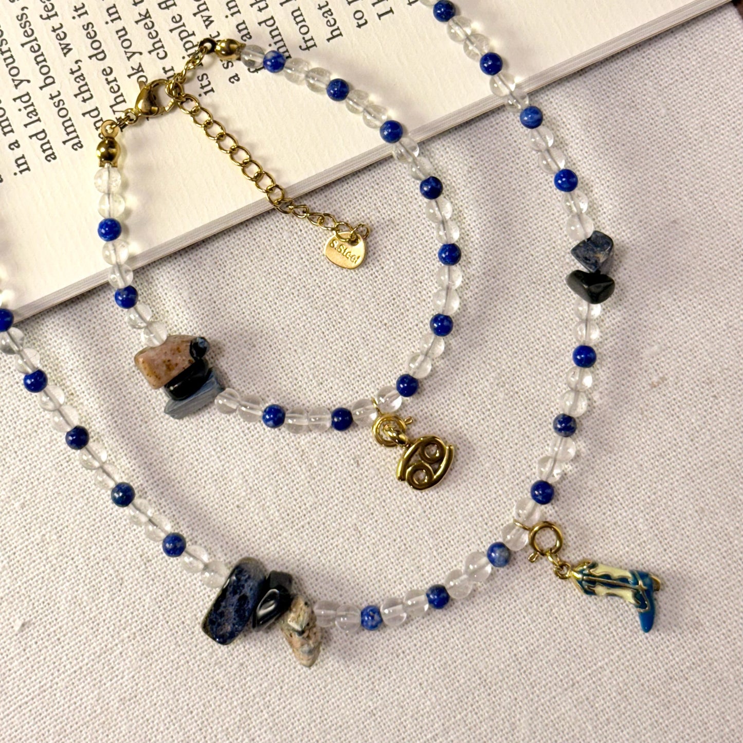 Mystic Starlight: Lapis Lazuli, Clear Quartz & Pietersite Bracelet