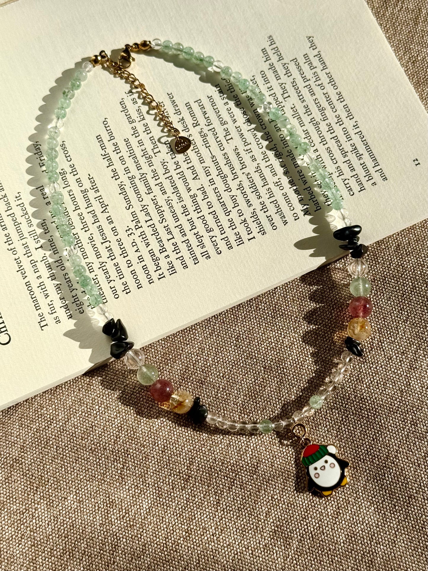 Penguinās Winter Grove: Multi-Crystals Beaded Necklace