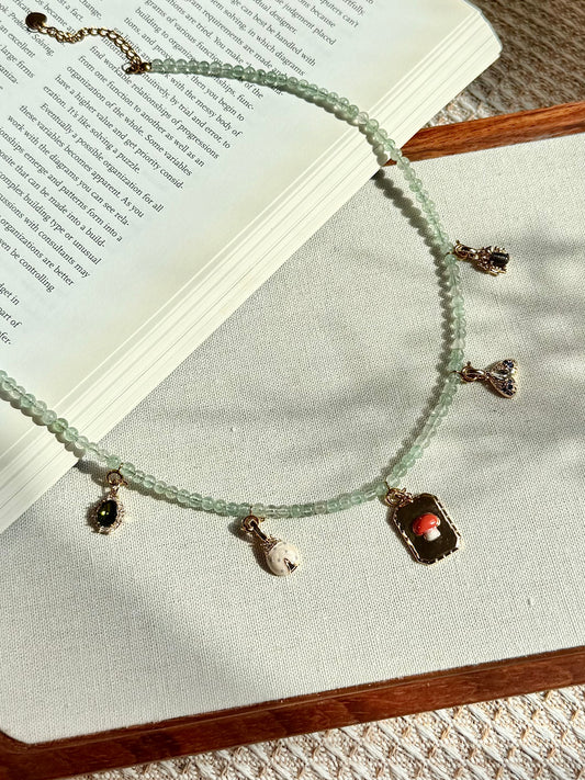 Nature Forest Green Aventurine Crystal Beaded Necklace