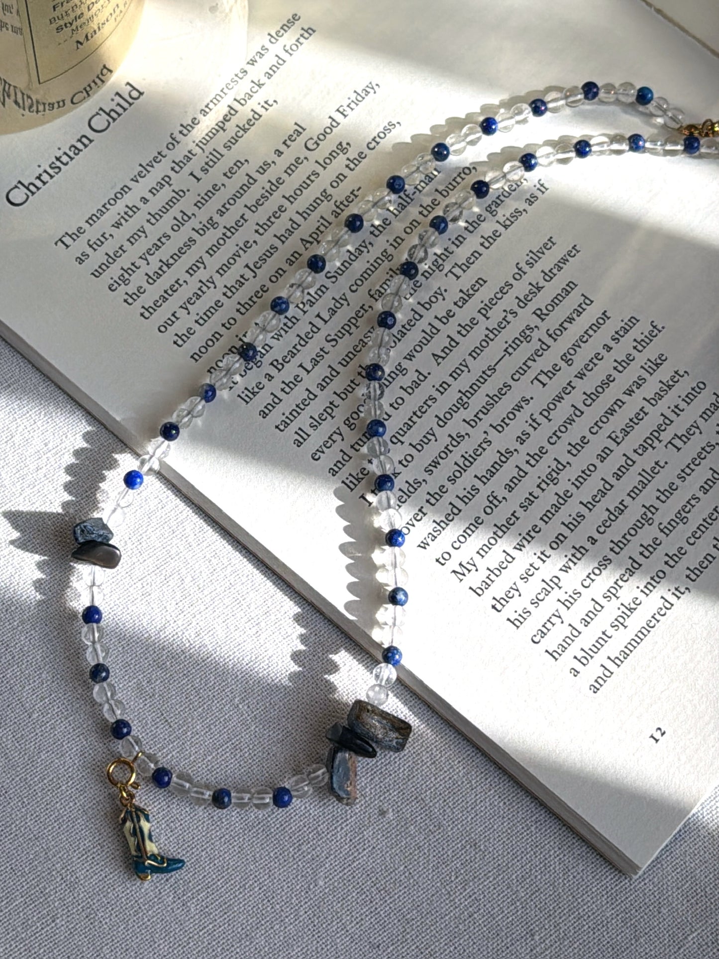 Mystic Starlight: Lapis Lazuli, Clear Quartz & Pietersite Necklace