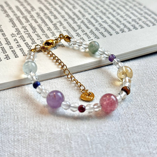 Juicy Candy: Clear Quartz with Multi Gem Stone Bracelet