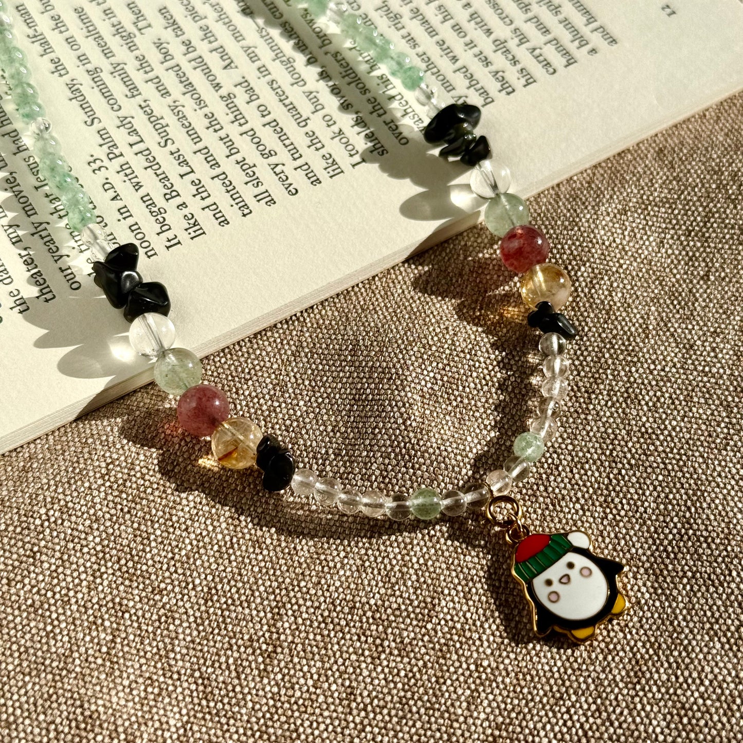 Penguin’s Winter Grove: Multi-Crystals Beaded Necklace