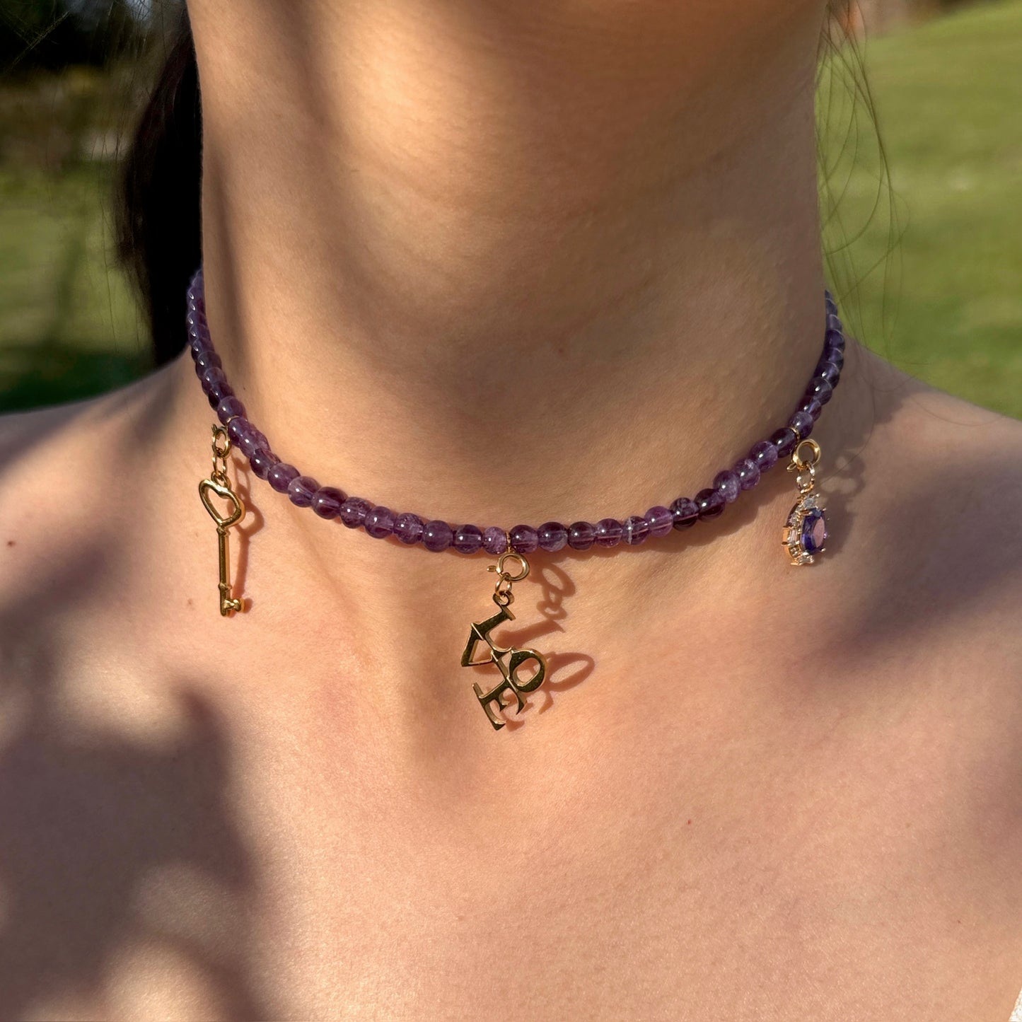 LOVE Amethyst Choker Necklace