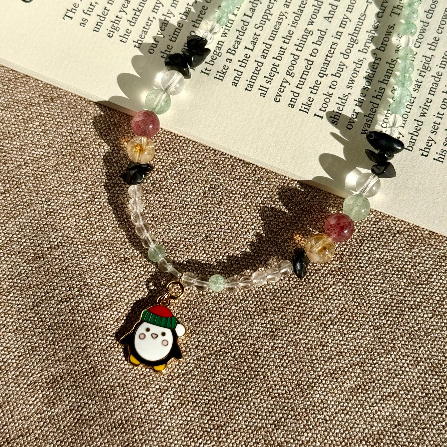 Penguin’s Winter Grove: Multi-Crystals Beaded Necklace