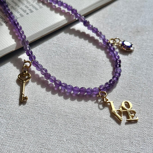 LOVE Amethyst Choker Necklace