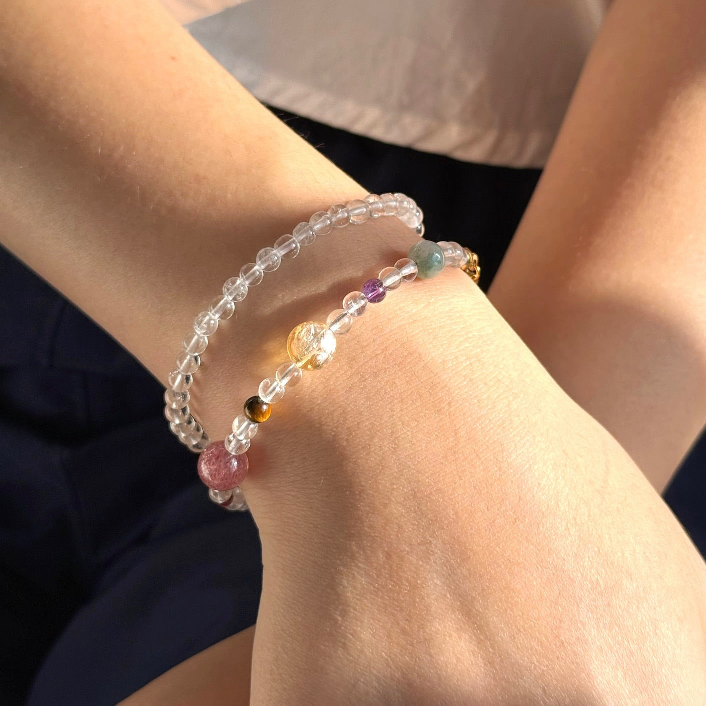 Juicy Candy: Clear Quartz with Multi Gem Stone Bracelet