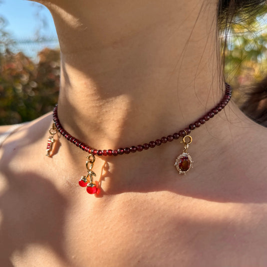 Cherry Red Garnet Choker