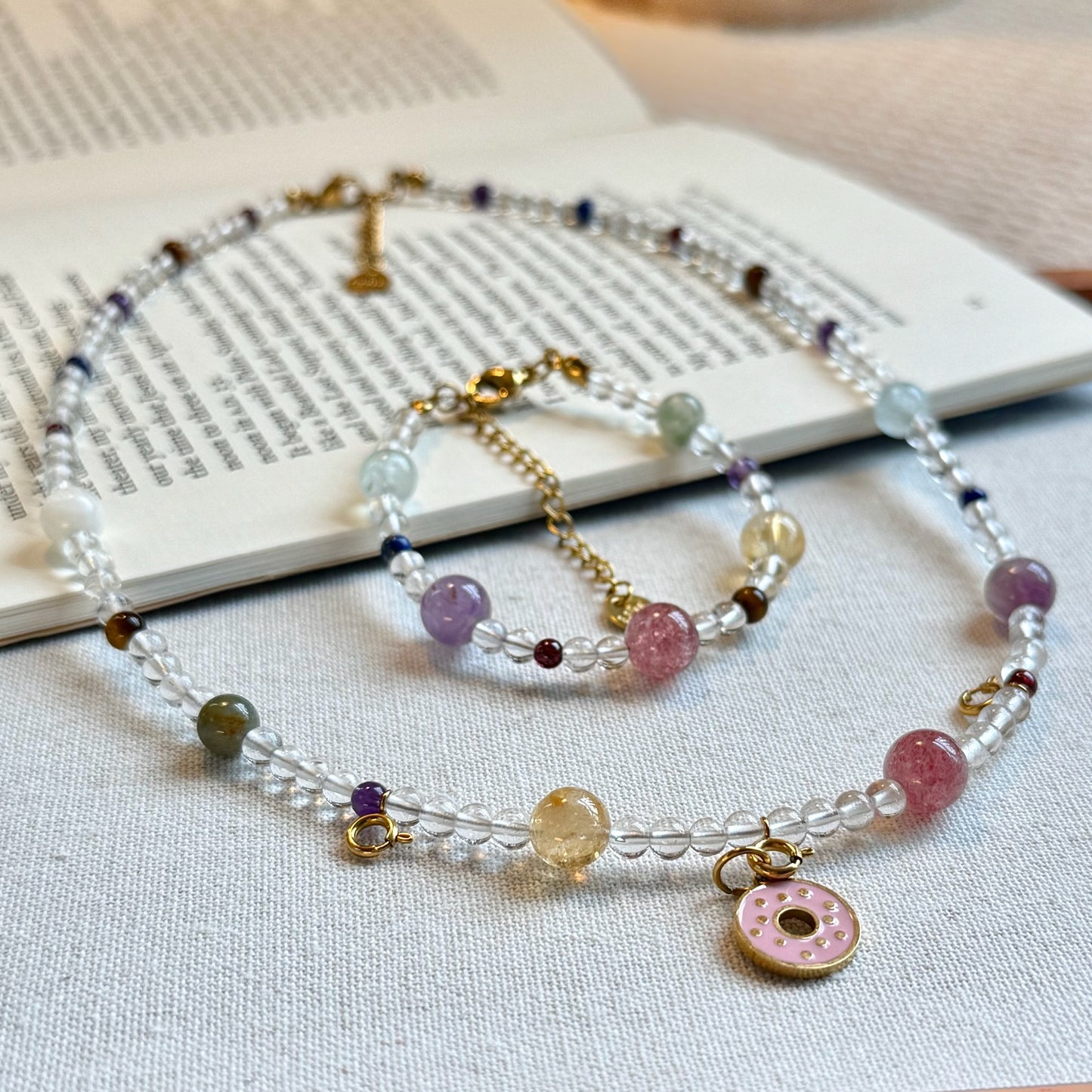 Juicy Candy Set: Clear Quartz Multi Gemstones Jewelry Set