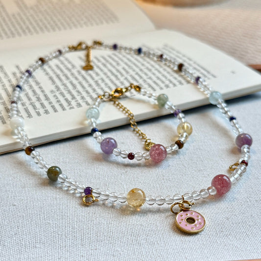 Juicy Candy Set: Clear Quartz Multi Gemstones Jewelry Set