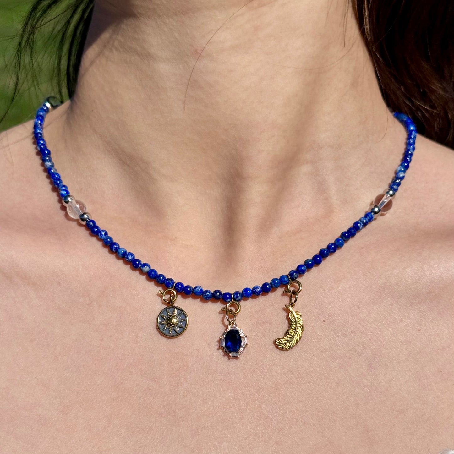 Lapis Lazuli Whisper Celestial Beaded Jewelry Set