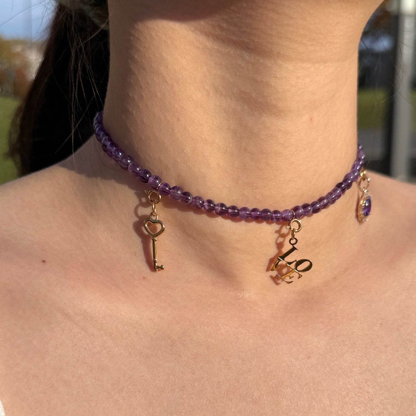 LOVE Amethyst Choker Necklace