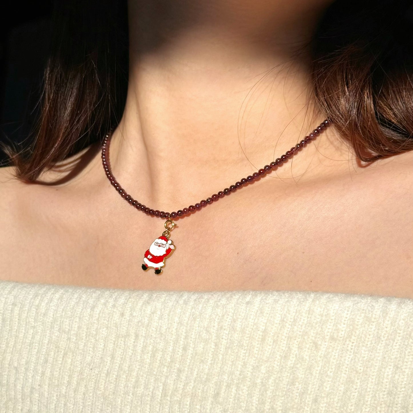 Christmas Santa’s Garnet Necklace