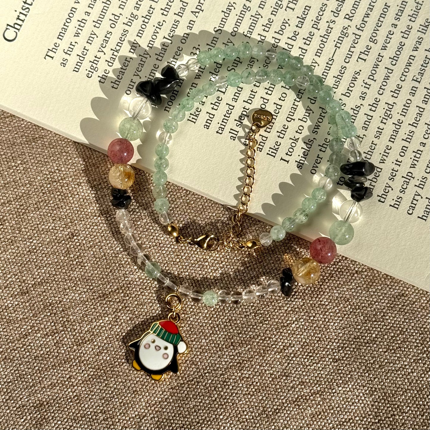 Penguin’s Winter Grove: Multi-Crystals Beaded Necklace