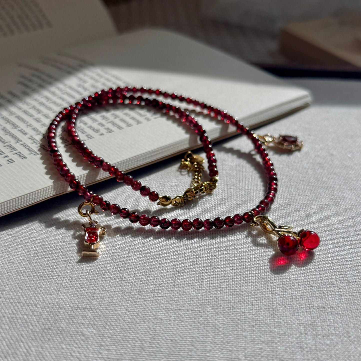 Cherry Red Garnet Choker