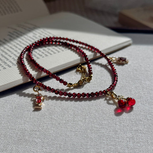 Cherry Red Garnet Choker