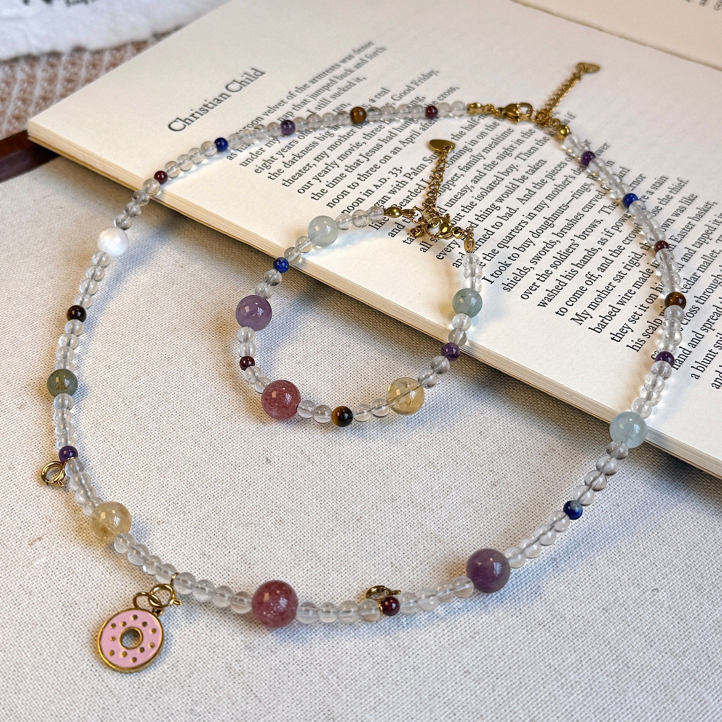 Juicy Candy: Clear Quartz with Multi Gem Stone Bracelet