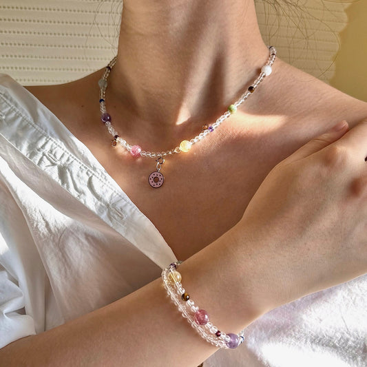 Juicy Candy Set: Clear Quartz Multi Gemstones Jewelry Set