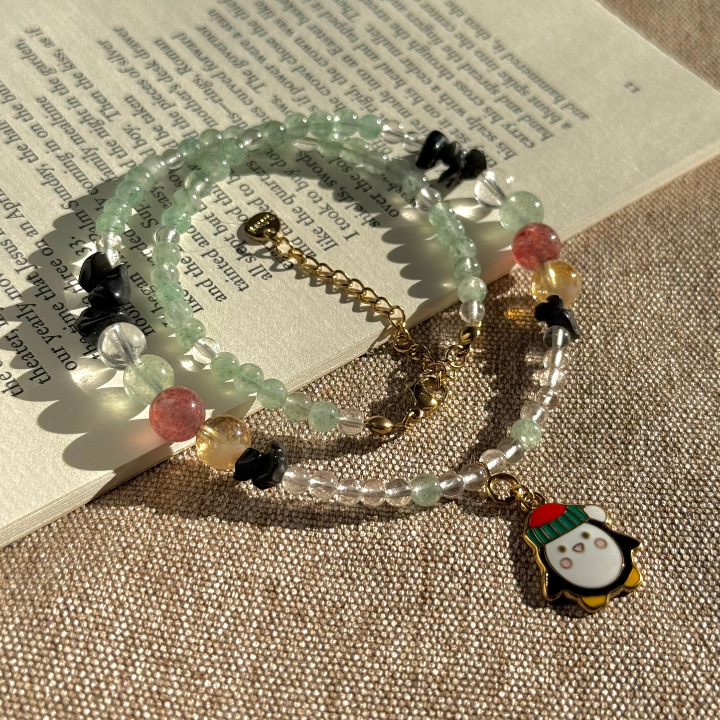 Penguin’s Winter Grove: Multi-Crystals Beaded Necklace