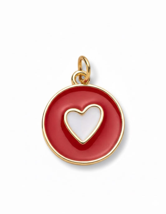 Red & White Heart Charm