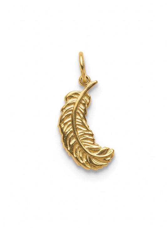Golden Feather Charm