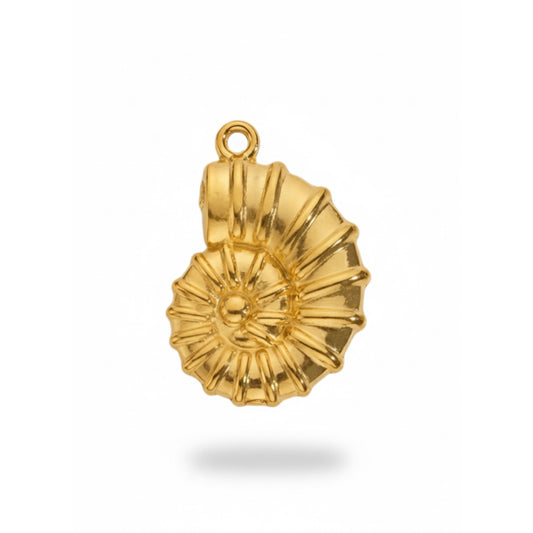 Golden Ammonite Shell Charm