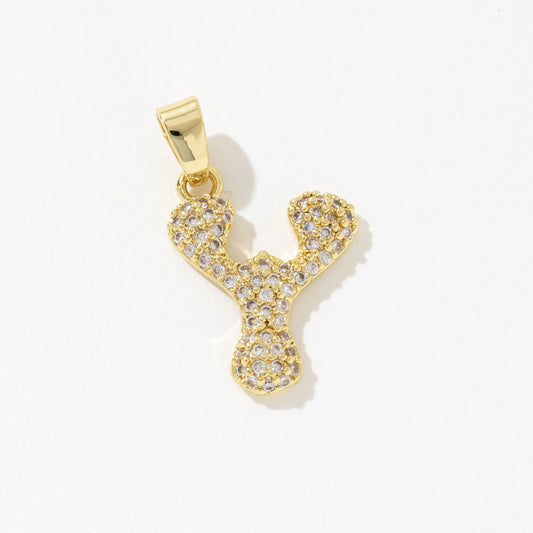 Sparkling Letter Y Charm