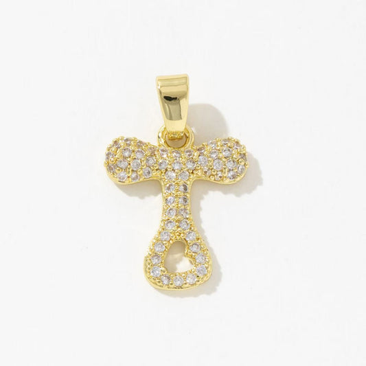 Sparkling Letter T Charm