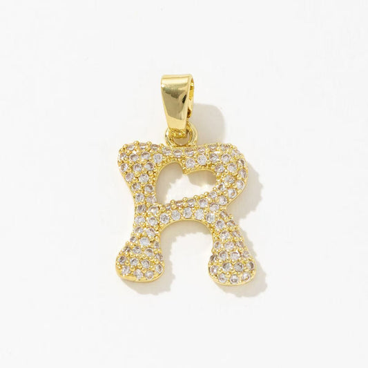Sparkling Letter R Charm