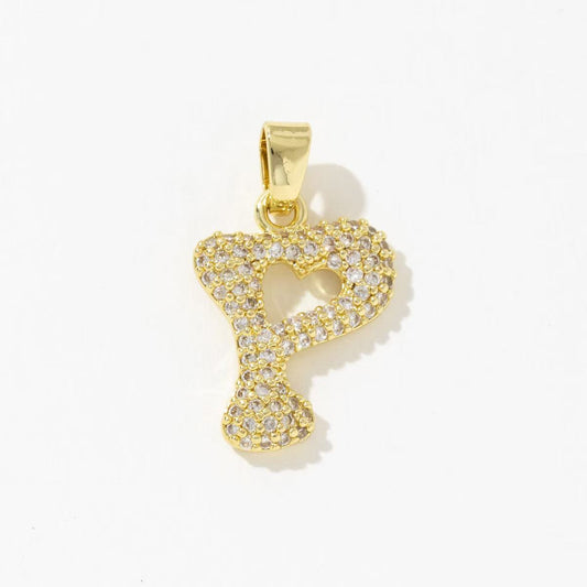 Sparkling Letter P Charm