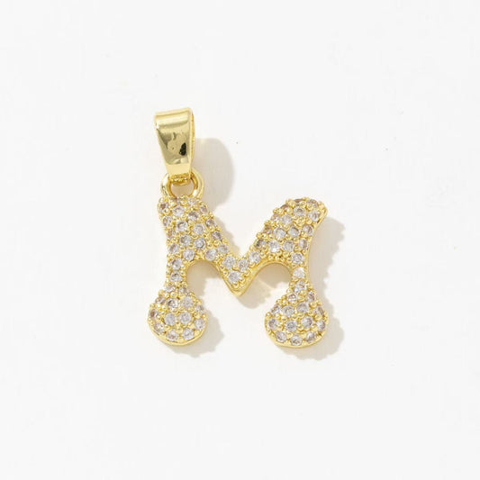 Sparkling Letter M Charm