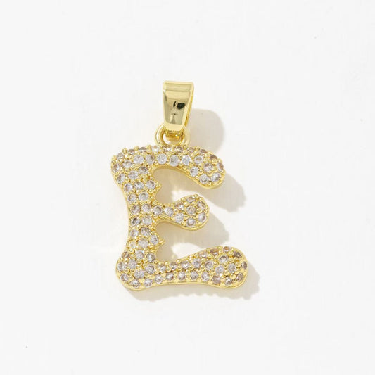 Sparkling Letter E Charm