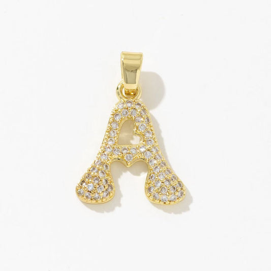 Sparkling Letter A Charm