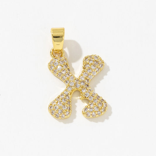 Sparkling Letter X Charm