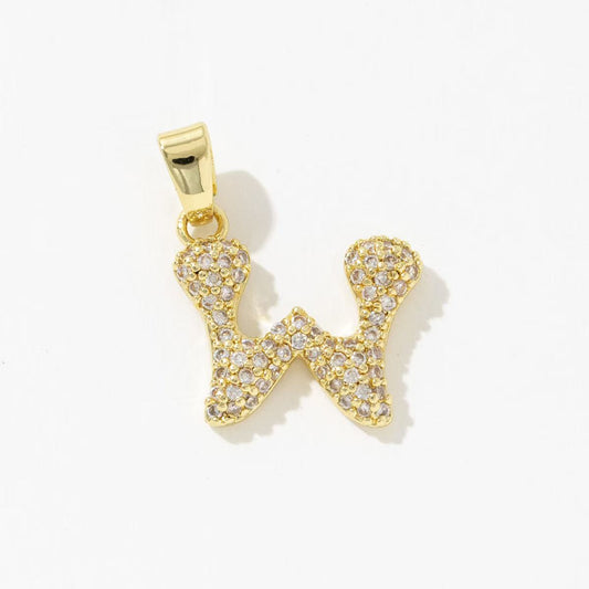 Sparkling Letter W Charm