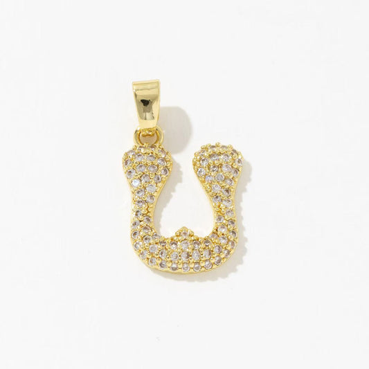 Sparkling Letter U Charm