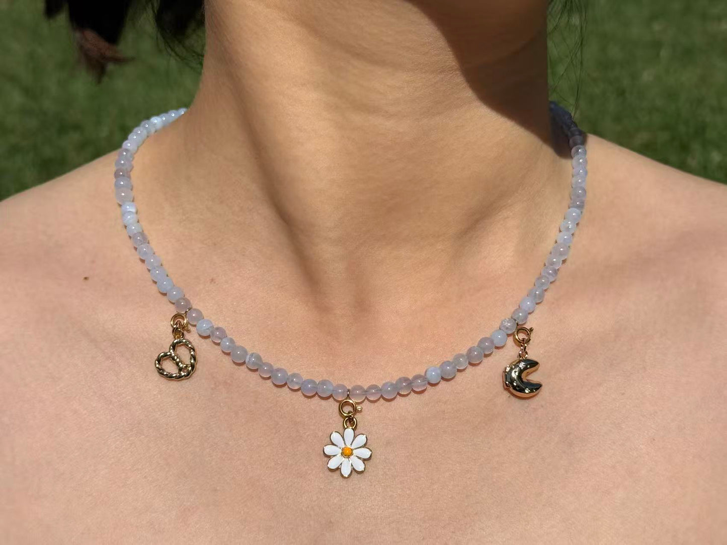 Blue Lace Agate Necklace